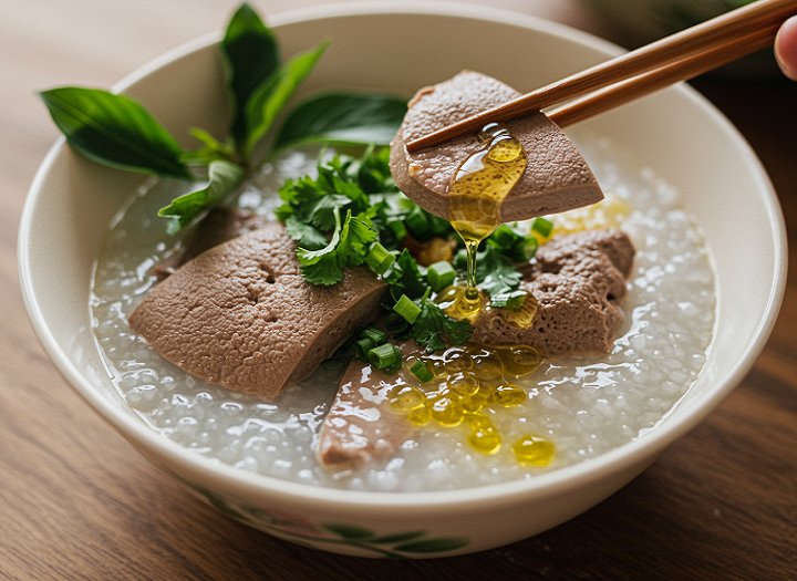 cháo gan heo và cháo tim heo cho bé